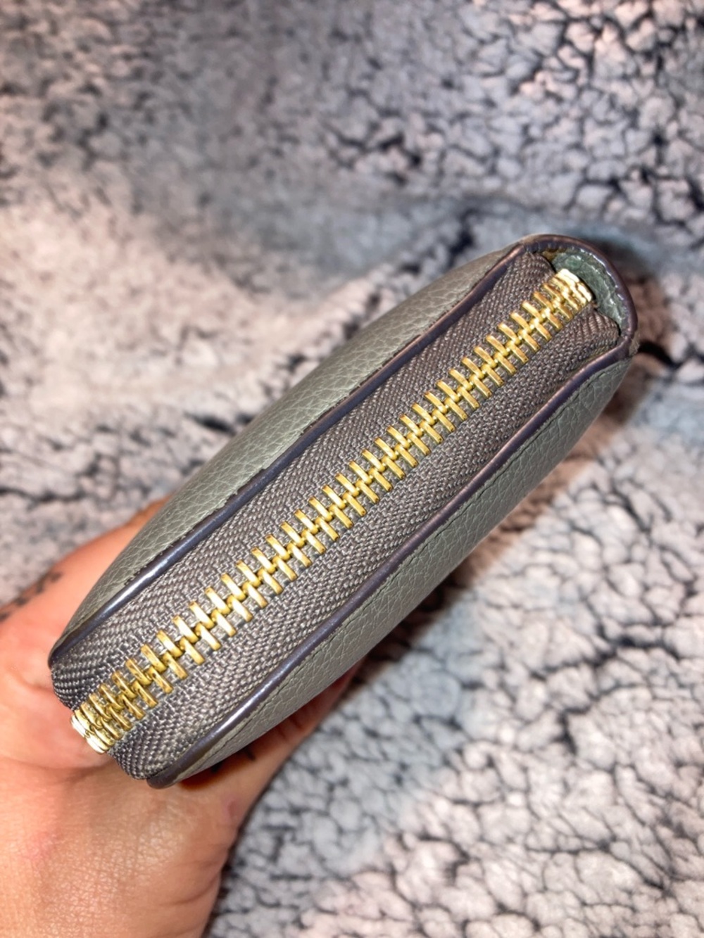 Furla Pebbled Zip-Around Wallet in gray - Picture 2 of 10
